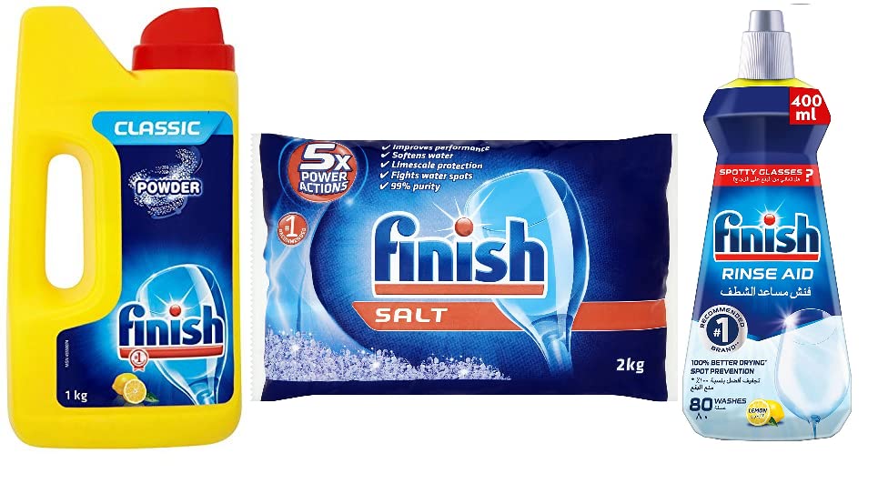 Finish Rinse Aid Lemon 400 ml +Dishwasher Salt 2 Kg + Detergent 1 Kg Lemon (B0B156G1JD) Amazon Price History, Amazon Price Tracker