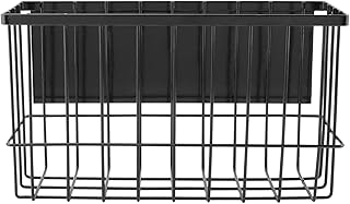 Magnetic Metal Basket Organizer for Fridge & Locker, Storage Basket for Foil/Plastic Wrap/Spice/Dryer Ball, Space-Saving Kitchen & Laundry Solution (Black, S)