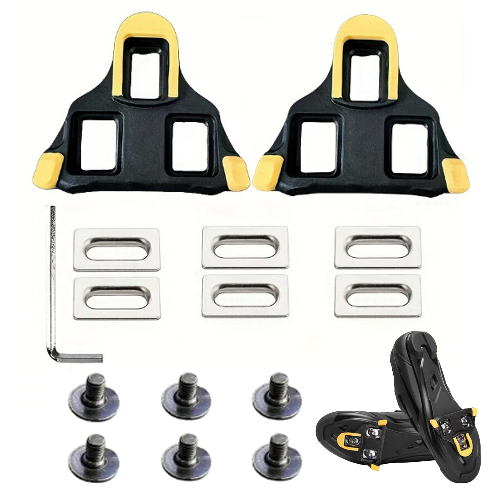 Tacchetti per Bicicletta Compatibili Shimano SPD SL, Adatti ai Pedali SM SH-10, SH11, SH12, Tacchetti per Scarpe da Bicicletta con Viti in Acciaio al Titanio, Alta Compatibilità e Resistenza