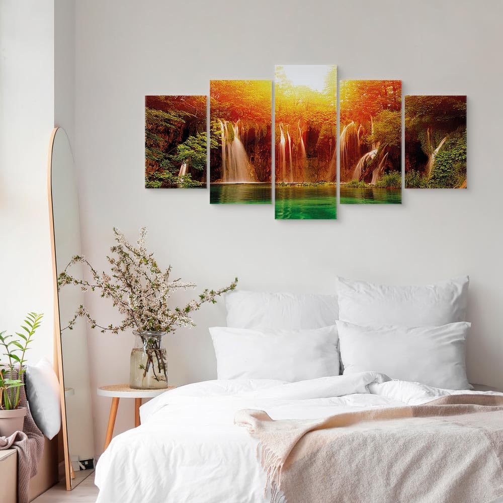 B&D XXL   Tableau Décoratif Nature 200x100 Cm   Impression Sur Toile Colorée   Décoration Murale Pour Salon Et Chambre   Abstraction Fleurs Colorées Nature Moderne Orchidées Plantes B A 0238 B N