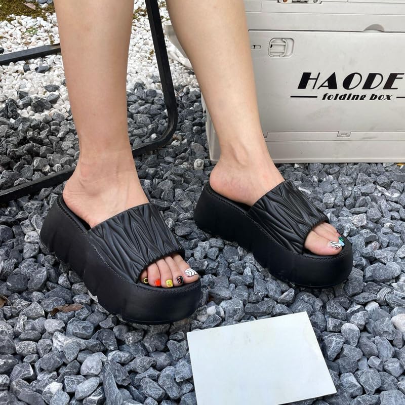 Image of Women's Fashionable Flip Flop, Comfortable Stylish Summer Slip-on Slipper Open Toe Flats for Women and Girls Casual Sliders