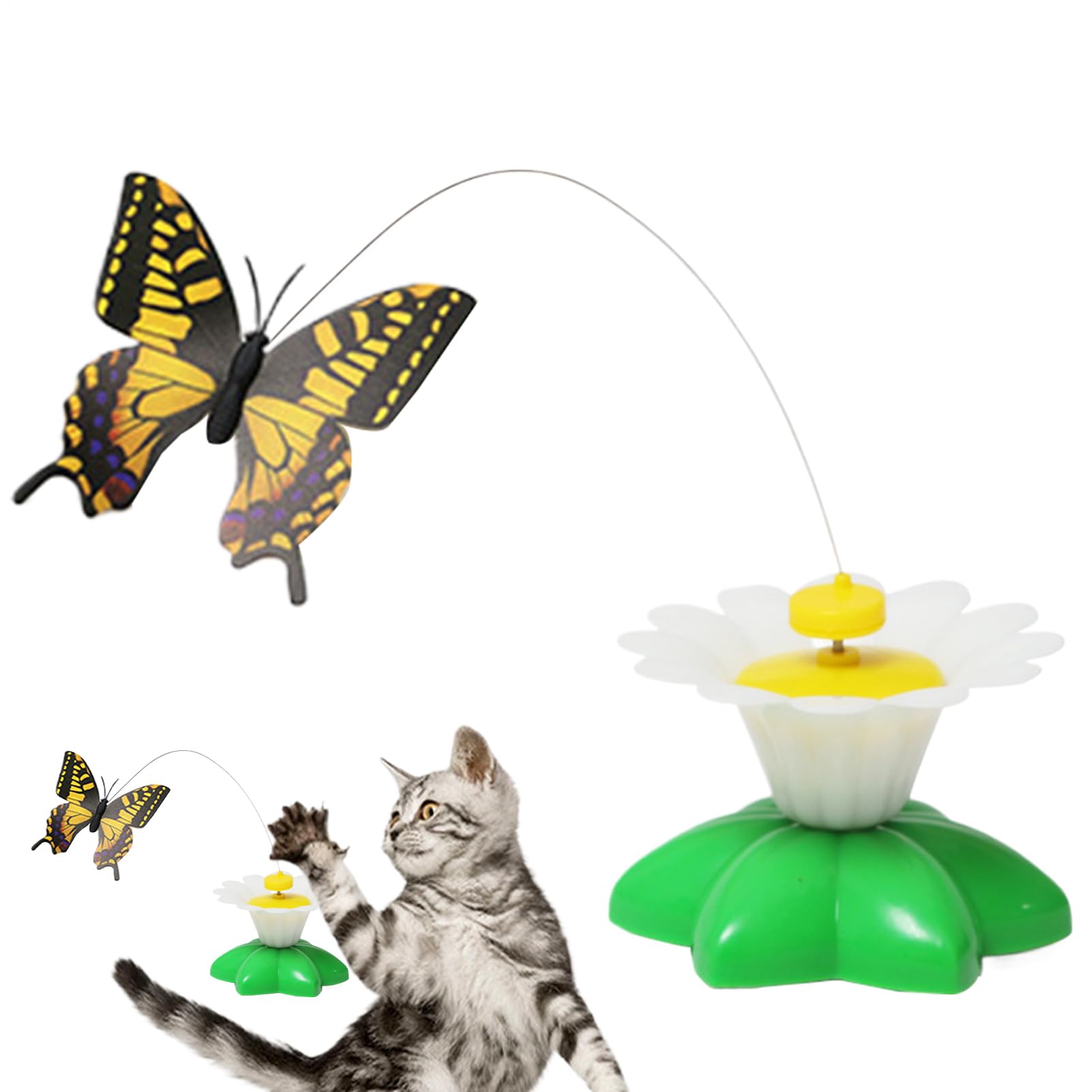Xoguue Cat Toys Interactive,Electric Butterfly Bird Kitten Teaser | 360° Rotating Hunting Exerciser - for Mental Stimulation Boredom Relief Cats Kittens Dogs Indoor Exercise