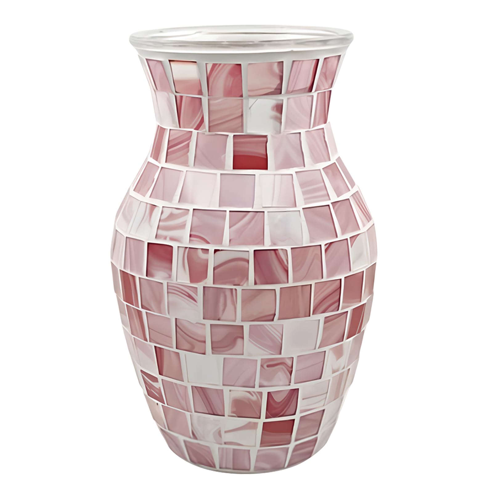 AiiBowy Jarrón de Cristal, jarrón de Cristal Hecho a Mano, jarrón Decorativo, jarrón Moderno para Oficina, salón, Cocina, decoración del hogar, decoración de Mesa, Dormitorio, estantería, Rosa Oscuro