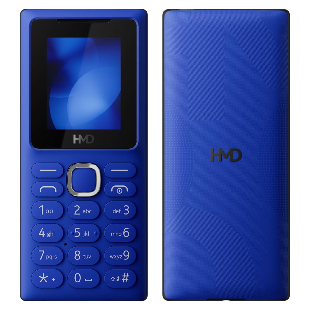HMD 101 Keypad Mobile Phone | Dual SIM, Long Lasting Battery, Durable Design, English Phone Talker, Wireless FM Radio, MP3 Player, MicroSD, 1-Year Replacement Guarantee | Blue