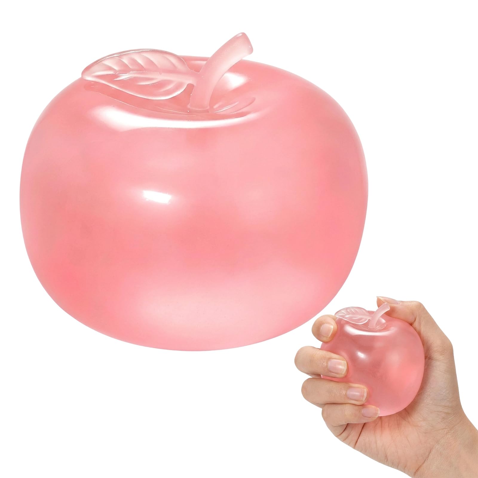 Squishy Apple Stress Relief Toy, Soft Pink Squeeze Apple Fidget Sensory Toy, Portable for Anxiety & Focus, Quiet Stress Management for Office, Classroom, Travel, Adults & Kids