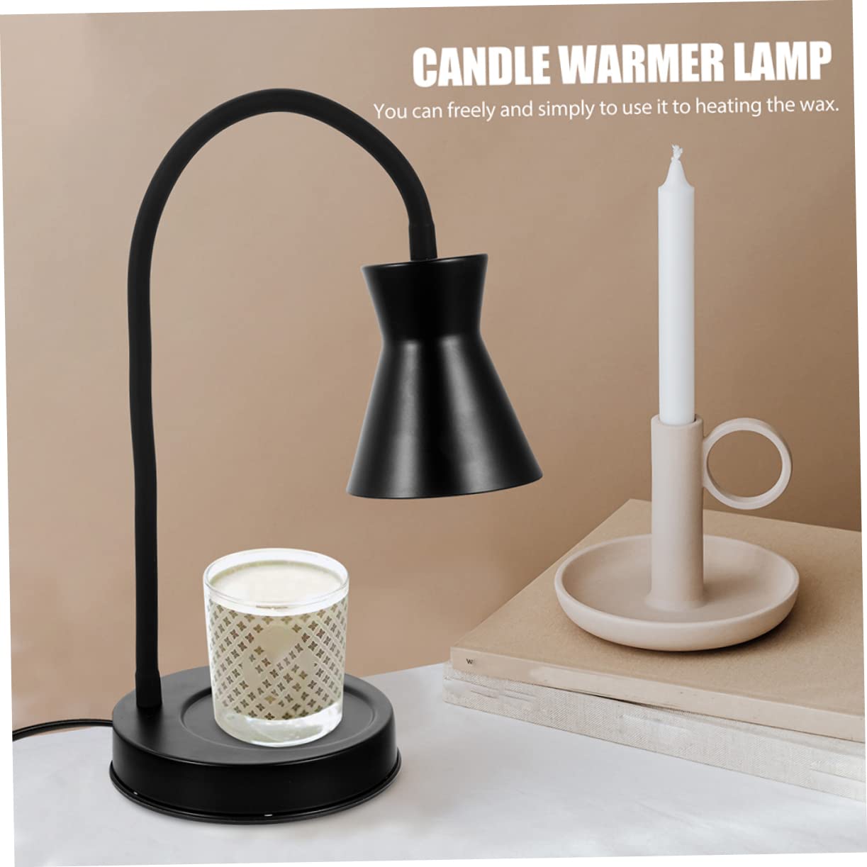 Amosfun 2 Sets Wax Lamp Jar Candles Light Candle Warmer Lamp Wax Warmer for Scented Wax Candle Warmer Light Dimmable Light Bulbs Wax Melts Warmer Metal Wax Melter Dimming