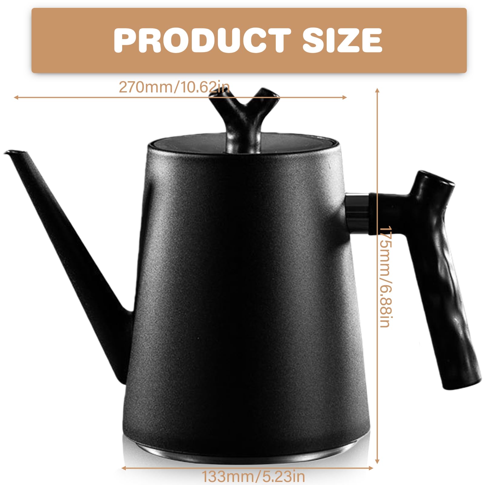 1.5L Teekanne mit Siebeinsatz, Doppelwandig Isolierte Edelstahl Teekannes, Schwarzer Teekanne mit Hitzebeständigem Griff, Thermo Teekannen Isolierkanne Thermoskanne Tee für Tee Teebeutel Kaffee