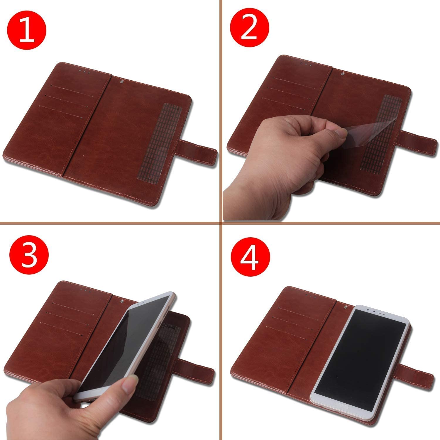 Cheshaoping Flip PU Pelle Case Wallet Cover Custodia Caso Guscio Protettiva Skin per Swissvoice S510 M / S510 C 5 (Marrone