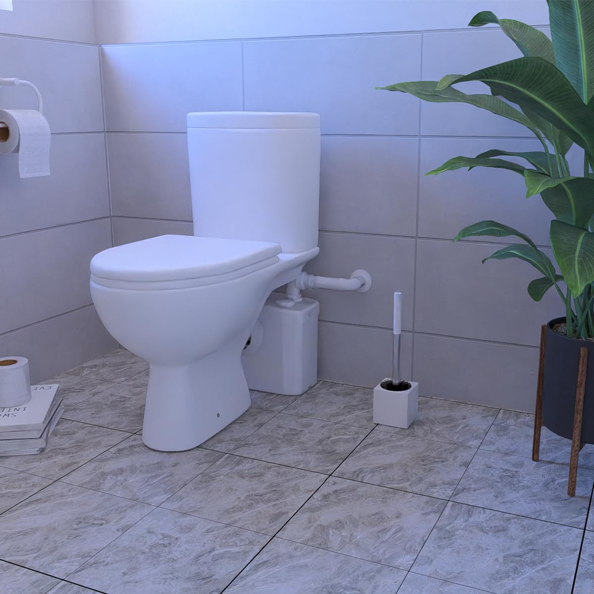SFA - Sanibroyeur Top - Broyeur WC Et Salle d'Eau - Evacuation Eaux Usées - 2 Entrées WC Et Lavabo - Puissant, Silencieux - Discret - Entretien Simple - 36,1 x 21,6 x 32,5 cm - 400 W - Made in France