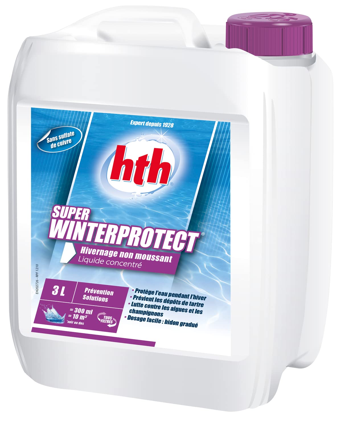 HTH Super WINTERPROTECT Liquide - 3L | Hivernage - Ultra Concentré - Non moussant + 10 Tests HPS OFFERTS 6 en 1