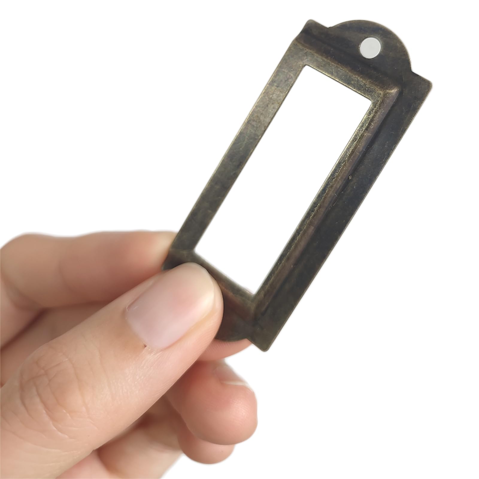 Porta Etichette In Metallo Anticato Bronzo - 50 Pezzi 60x24 Mm | Per Scaffali, Librerie E Ufficio - Foto 9