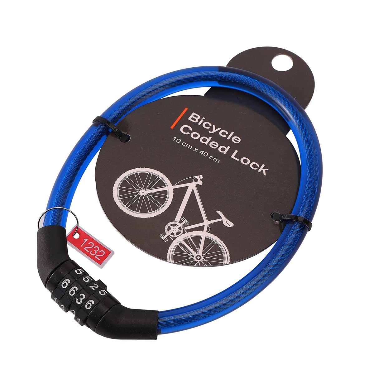 Lawazim Bicycle Coded Lock Bike Locks Cable Locks Bike Cable Lock Cycling Anti Theft Black 10x40cm K10437