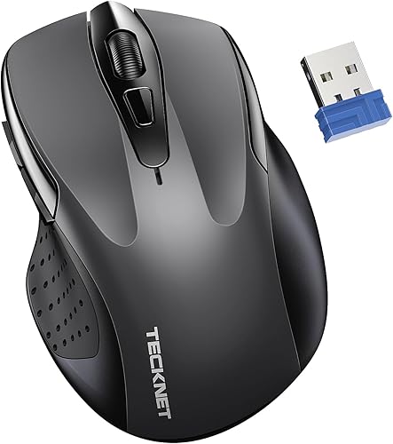 Miniatura 1 de TECKNET Ratón inalámbrico para laptop, clic silencioso, mouse silencioso, mouse de computadora inalámbrico, 6 ratones ajustables de 4000 DPI