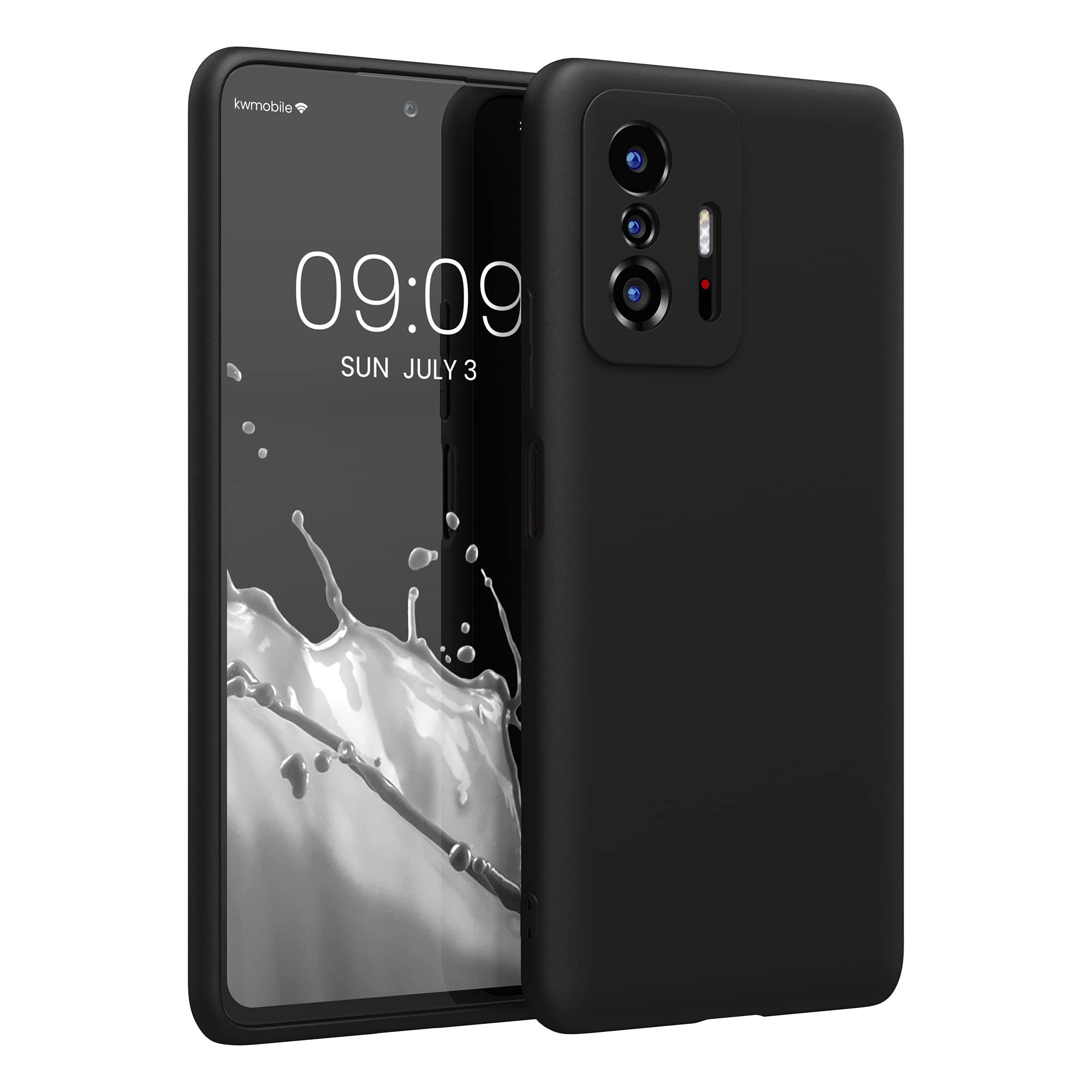 kwmobile Case Compatible with Xiaomi 11T / 11T Pro Case - Soft Slim Protective TPU Silicone Cover - Black