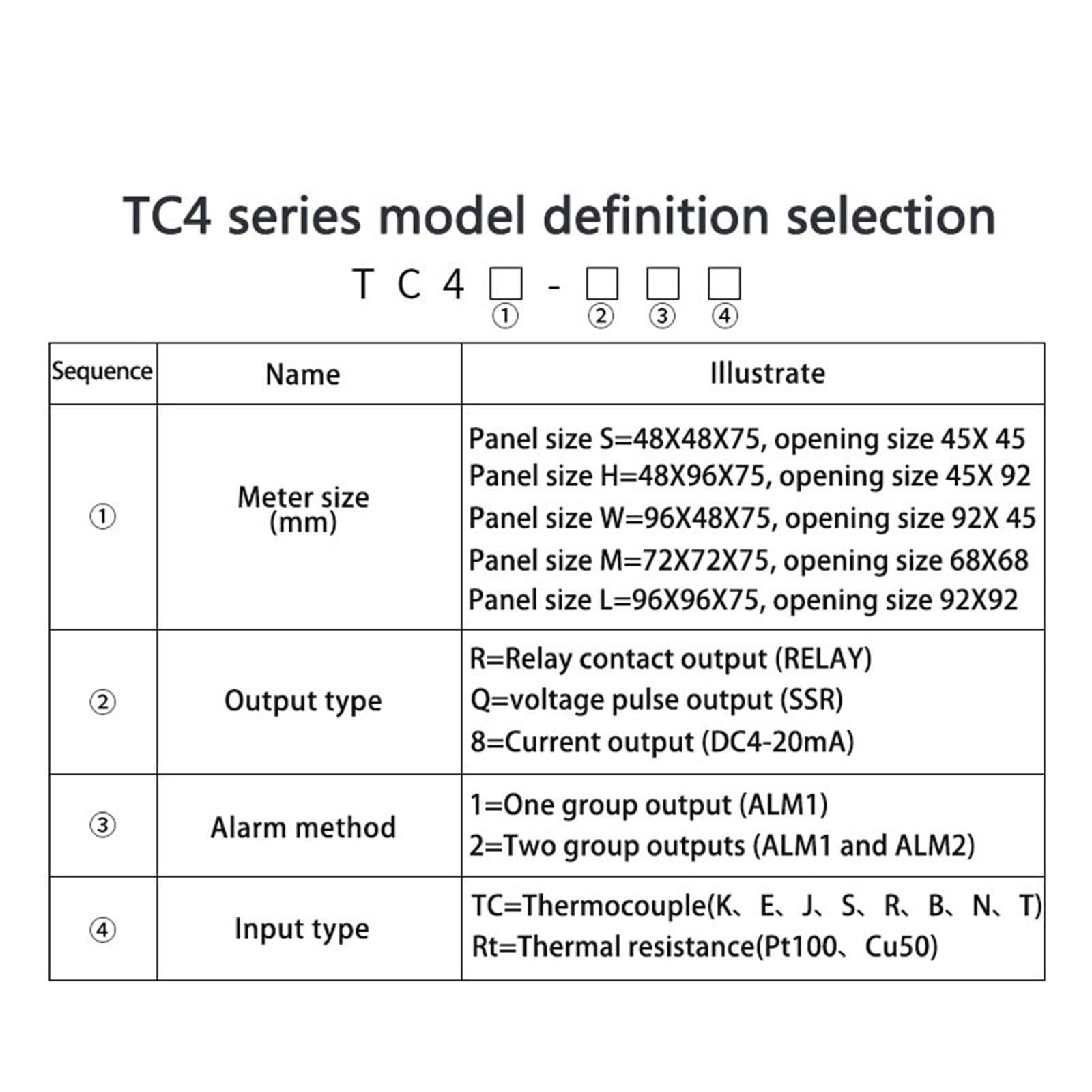 1 Uds. Controlador de temperatura PID TC4S 4-20mA SSR salida de relé regulador PID tipo K instrumento Digital de entrada múltiple 48*48(Relay OPT 2ALM)