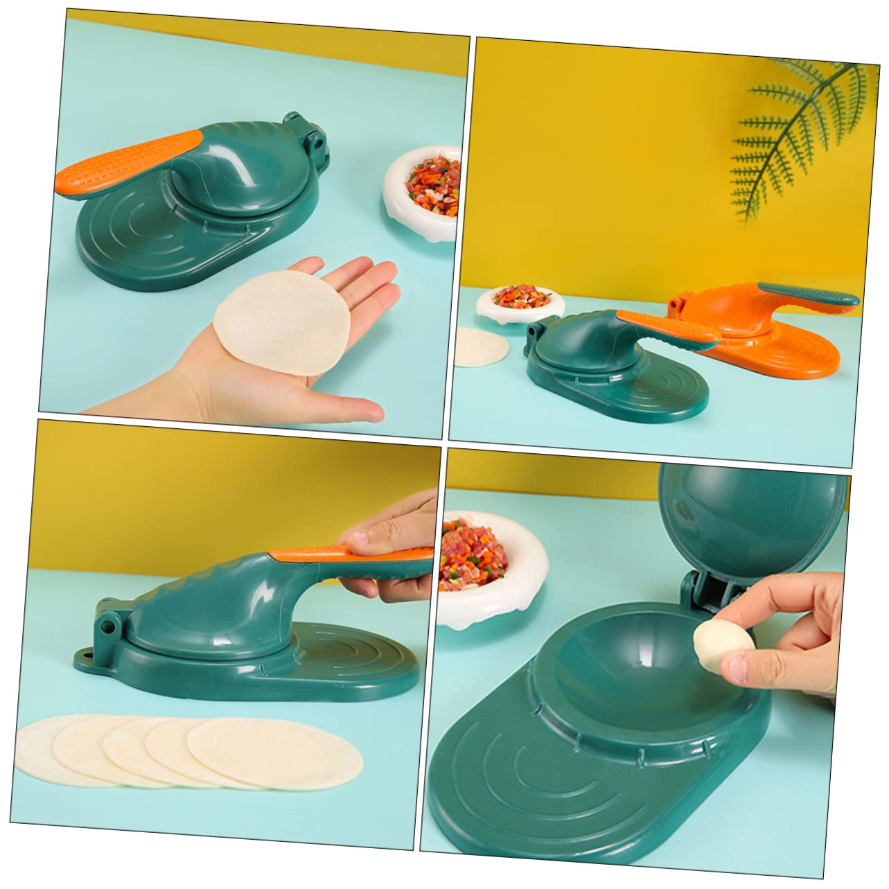 MUCKLILY 2Pcs Dumpling Skin Maker Mold Dough Presser for Easy Dumpling Wrappers Kitchen Tool for Homemade Dumplings and Empanadas