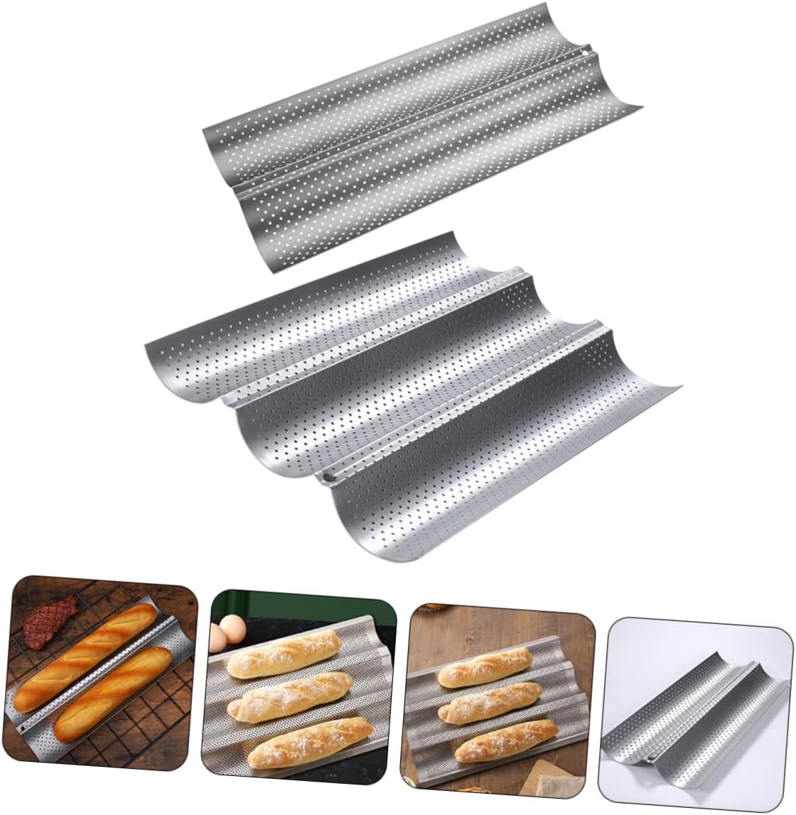 ABOOFAN 2Pcs Non Stick French Bread Baking Tray Loaf Mold for and Toast Baking Tools for Home Kitchen Bakery Use