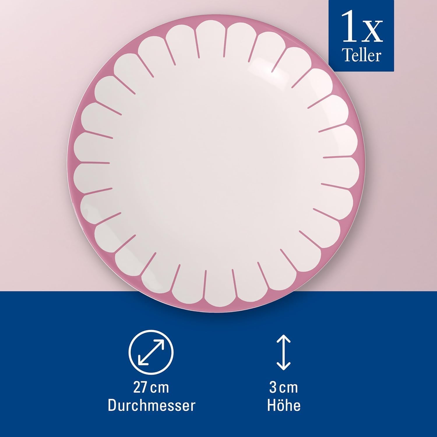 Villeroy & Boch - Fleur cassis talerz płaski różowy, nadaje się do zmywarki i mikrofalówki, talerz do dań głównych, duży talerz, naczynie ceramiczne do sztaplowania, porcelana Premium