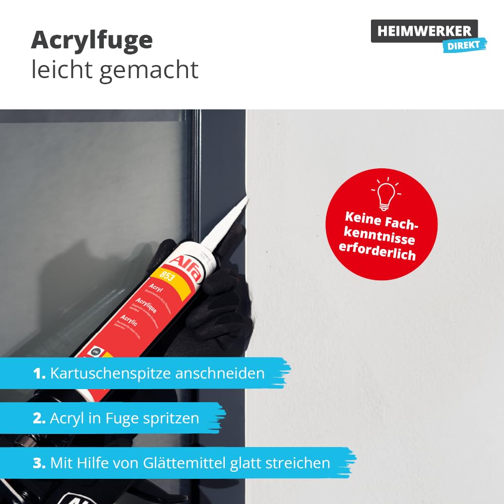 20x Alfa Acryl-Dichtstoff 310 ml weiß Profi-Qualität universelle Anwendung, Profi-Qualität, Maler-Acryl, witterungsbeständig, geruchlos, lösemittelfrei, stark haftend