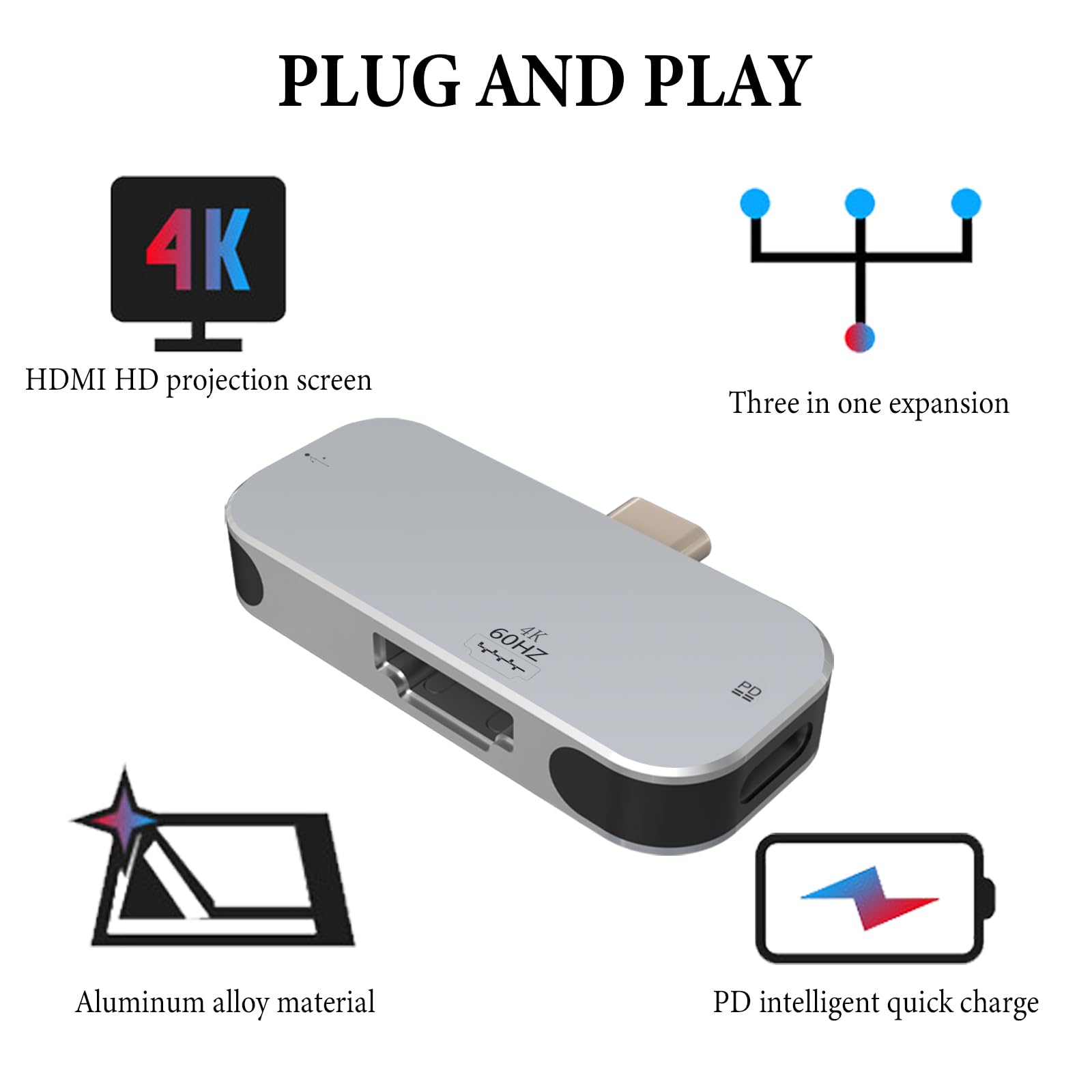 Geekria Dock station TV compatibile con Nintendo Switch/OLED di ricambio portatile, accessori di gioco con HDMI 4K/1080P 3 in 1 HDMI/2 Type-C