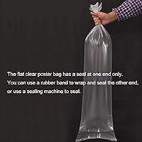 Vista 5 de Bolsas de plástico estrechas de 12 x 40 pulgadas (paquete de 100 unidades), fundas de plástico estrechas de 2 mil de largo, transparentes, bolsas