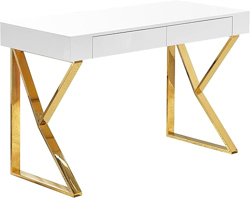 Miniatura 1 de Best Master Furniture Benson - Escritorio para el hogar o la oficina acabado dorado