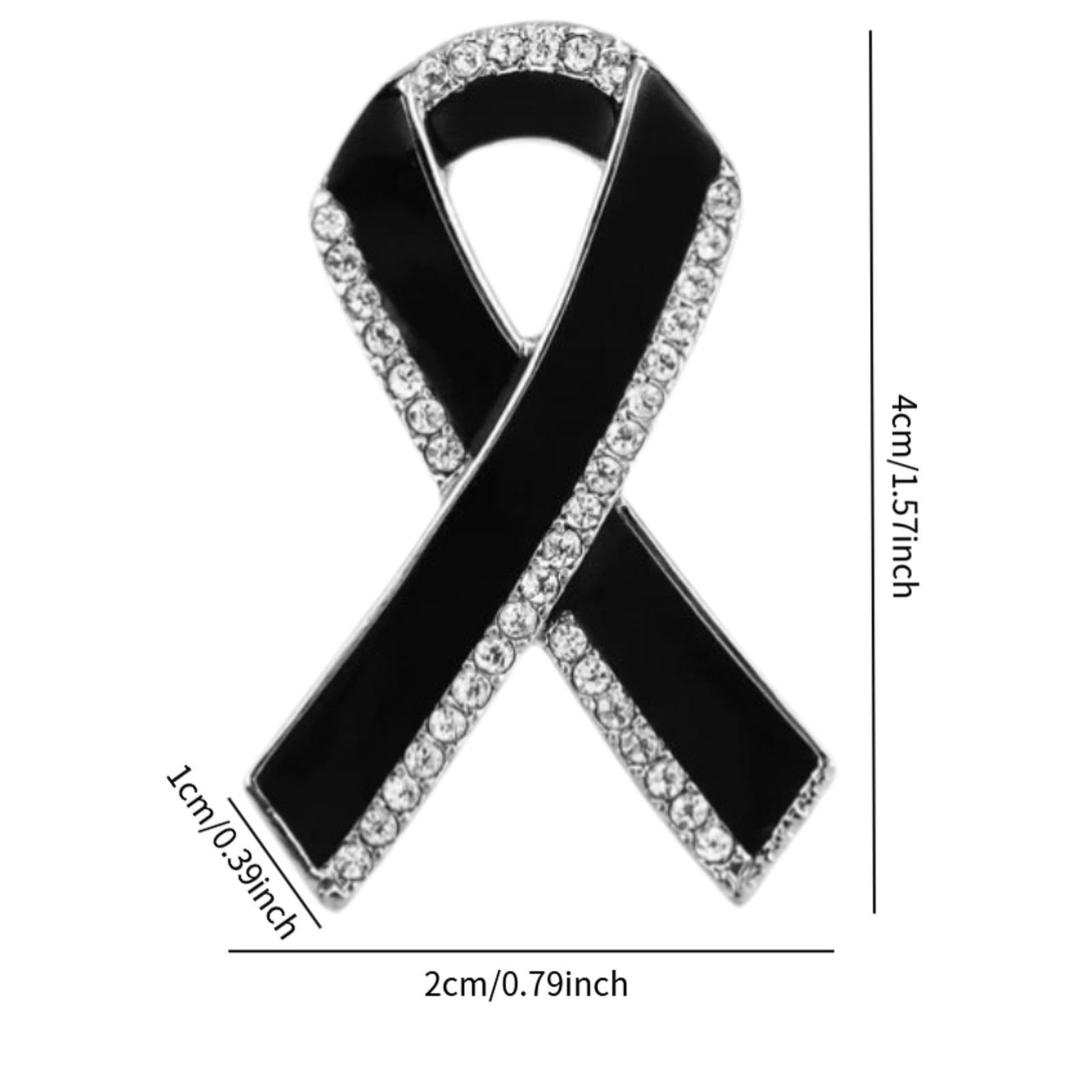 Broche con Cinta funeraria, 4 cm, Metal, para Servicio conmemorativo del Día del Recuerdo, Accesorio de Ropa de luto Negro.