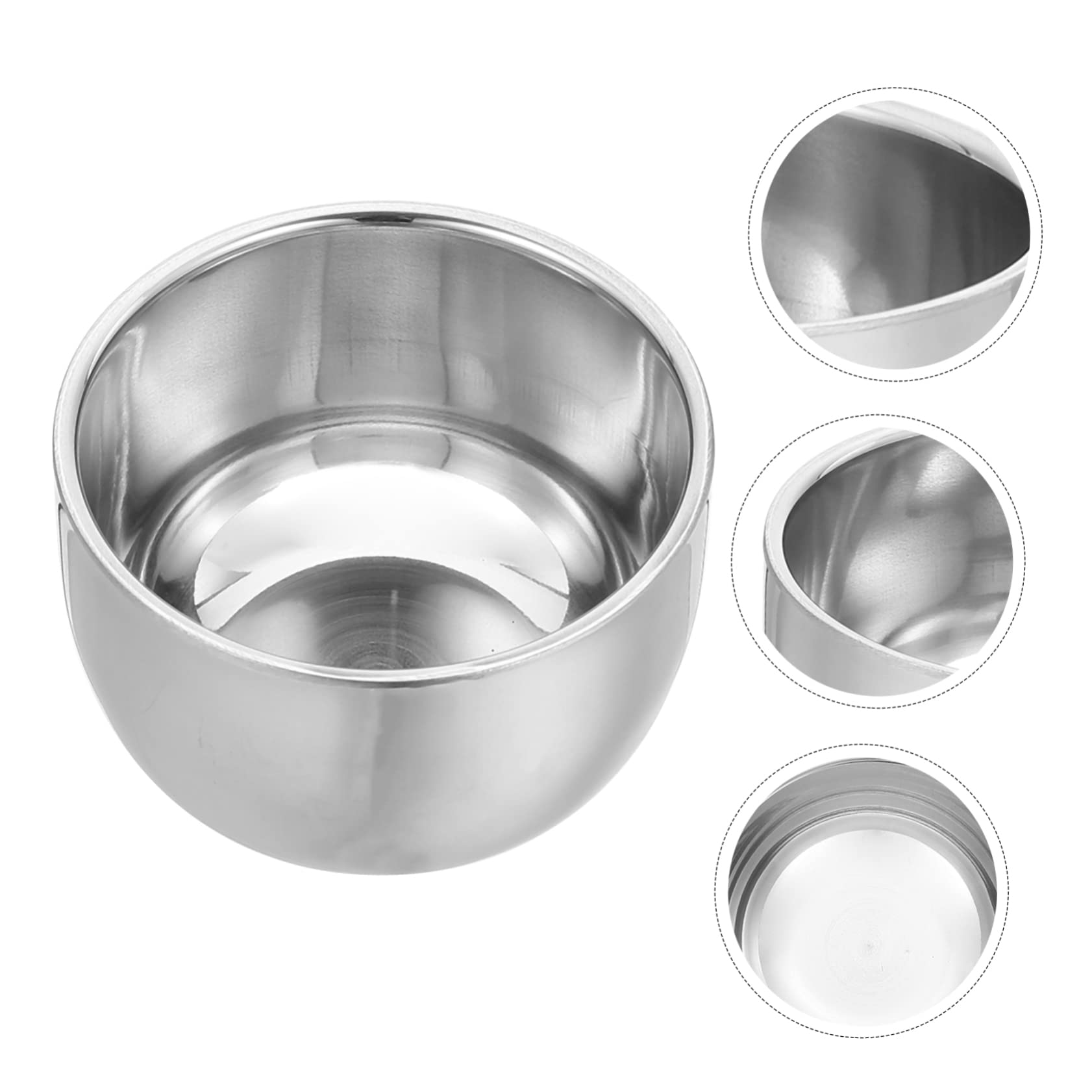 NULYLU 2pcs Stainless Shaving Cup Large Capacity Shaving Bowl Men's Shave Products Accessory