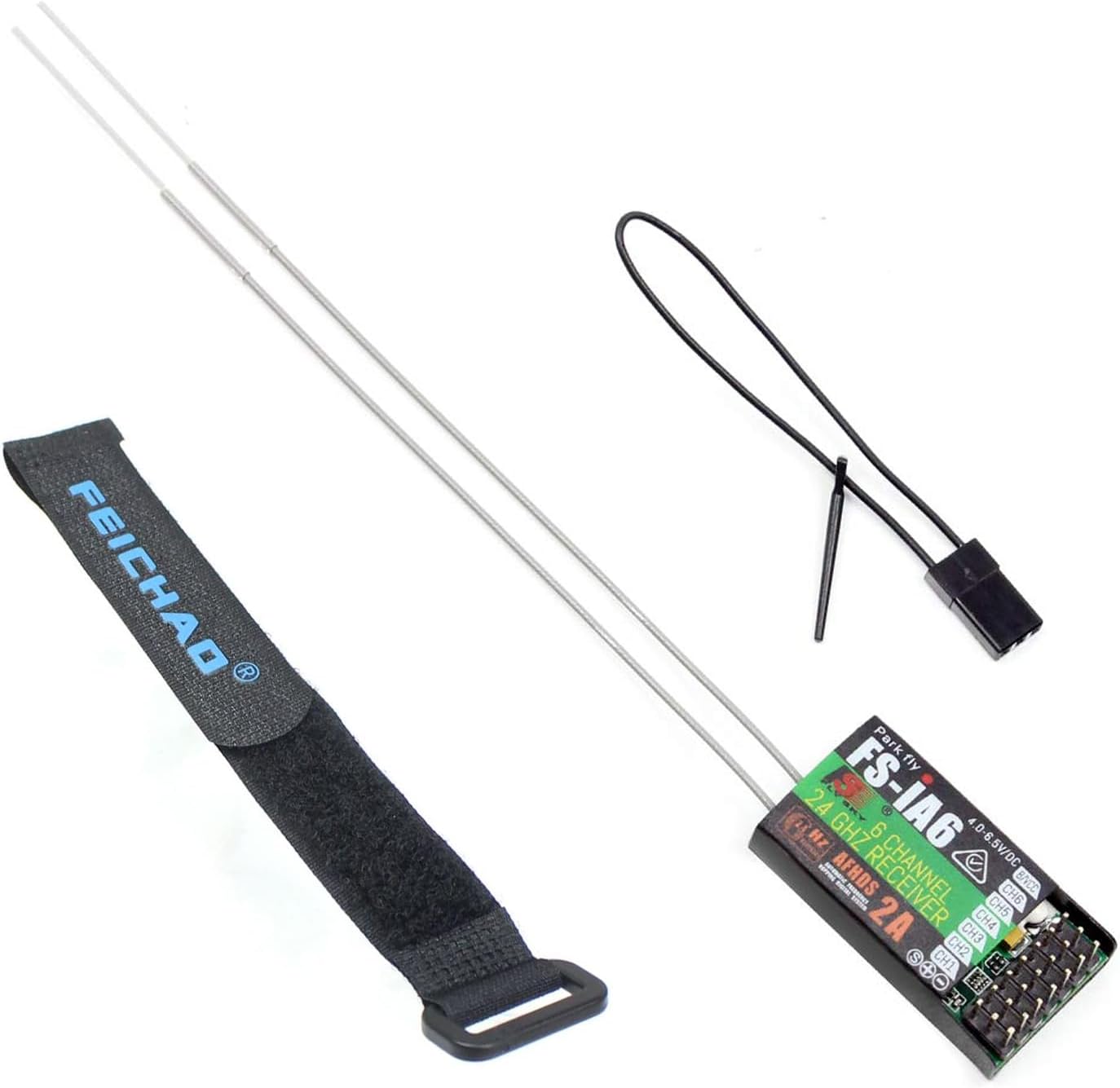 Fly Sky FS-iA6 2.4G 6 Channel Remote Control Receiver with Double Antenna Compatible with FS i4x i6 i6s i6x i8 i10 NV14 th9x Transmitter