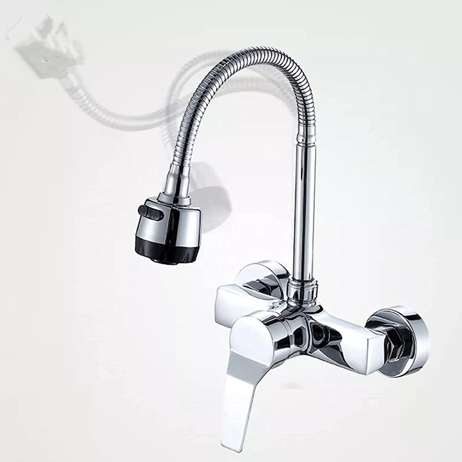 Grifo de cocina para pared con tubería flexible para facilitar el lavado diario en casa