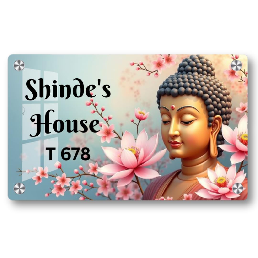 Customised Name Plate for Home Entrance, Acrylic, Golden, Wall Mount, Door Office Signage (Basuri, 8/12) — Amazon image 6