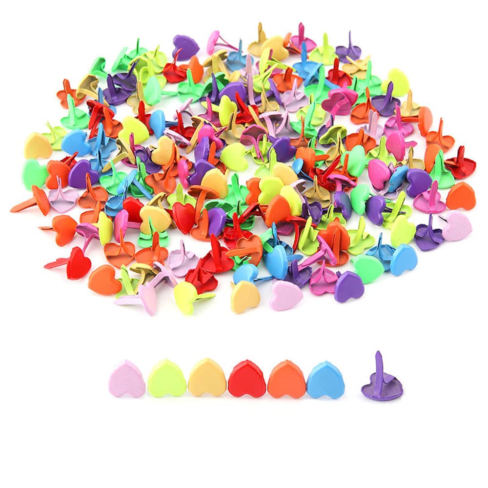 GIVBRO Split Pins Mini Brads Paper Fasteners Love Shape Metal Brads for DIY Craft Stamping Scrapbooking Tool 100 Pieces