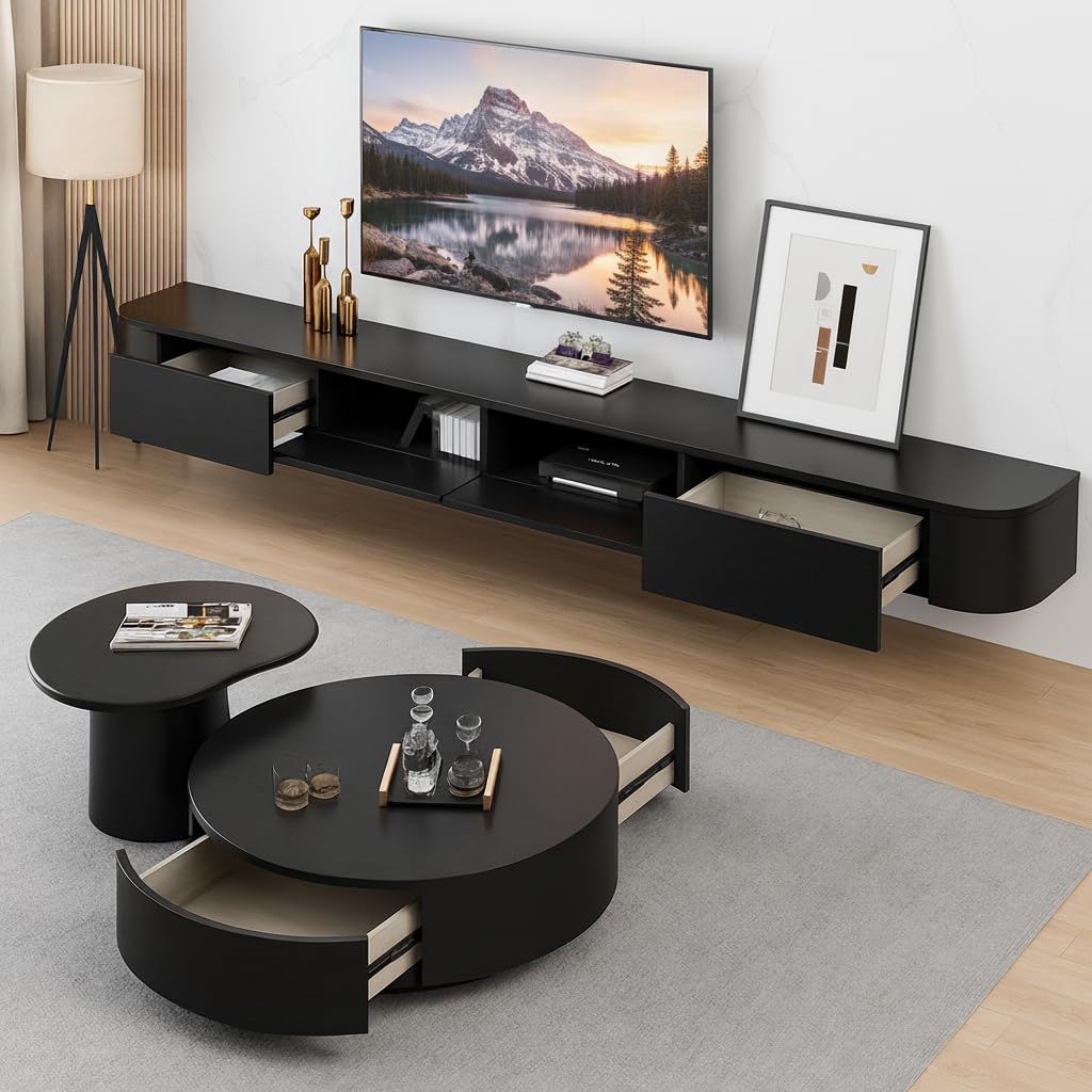 Mobile TV Sospeso,120-240cm Tavolo per TV Moderno,Mobile Porta Televisore,Adatto per il Soggiorno e la Camera da Letto(160CM)