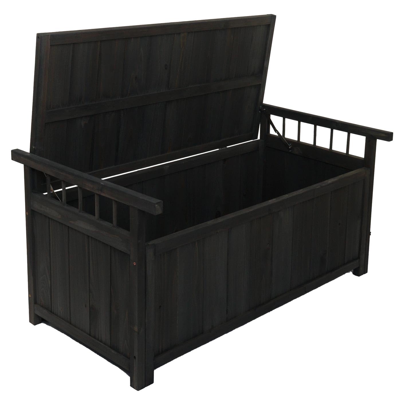 Mendler Cassapanca HWC-O13, contenitore per cuscini panca da giardino, legno di abete MVG 53x108x60cm - antracite