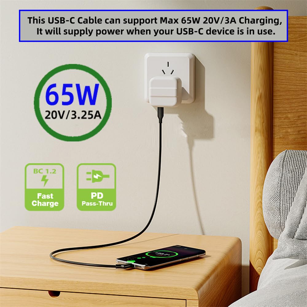 xiwai Cavo video per occhiali da tipo C a USB C, 200 cm, 135 gradi, ad