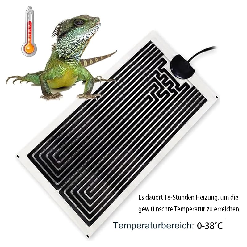 2pcs Heizkissen für Glasbehälter, Aquarienheizkissen, verstellbares Heizkissen für Reptilien mit Temperaturregelung für Reptilien, Schlangen, Spinnen, Raupen, Eidechsen, Geckos (7W)