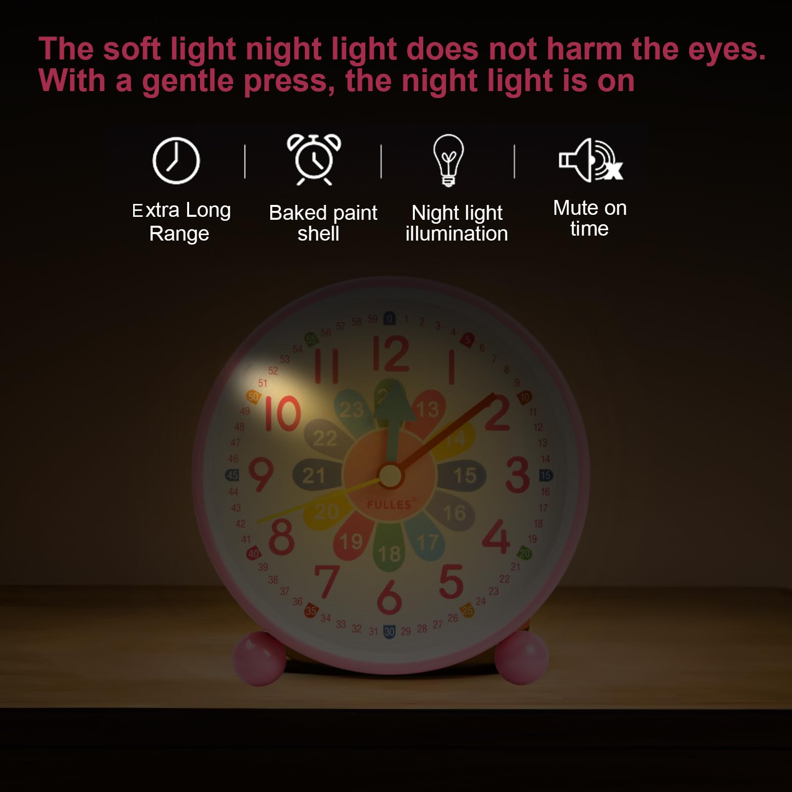 Jinlaili Sveglia Bambini Ragazzi Ragazze, Sveglia da Comodino, Analogica Bambini Sveglia Silenziosa Senza Ticchettio, Sveglia con luce notturna, Snooze, Sveglia digitale per bambini (Blu)
