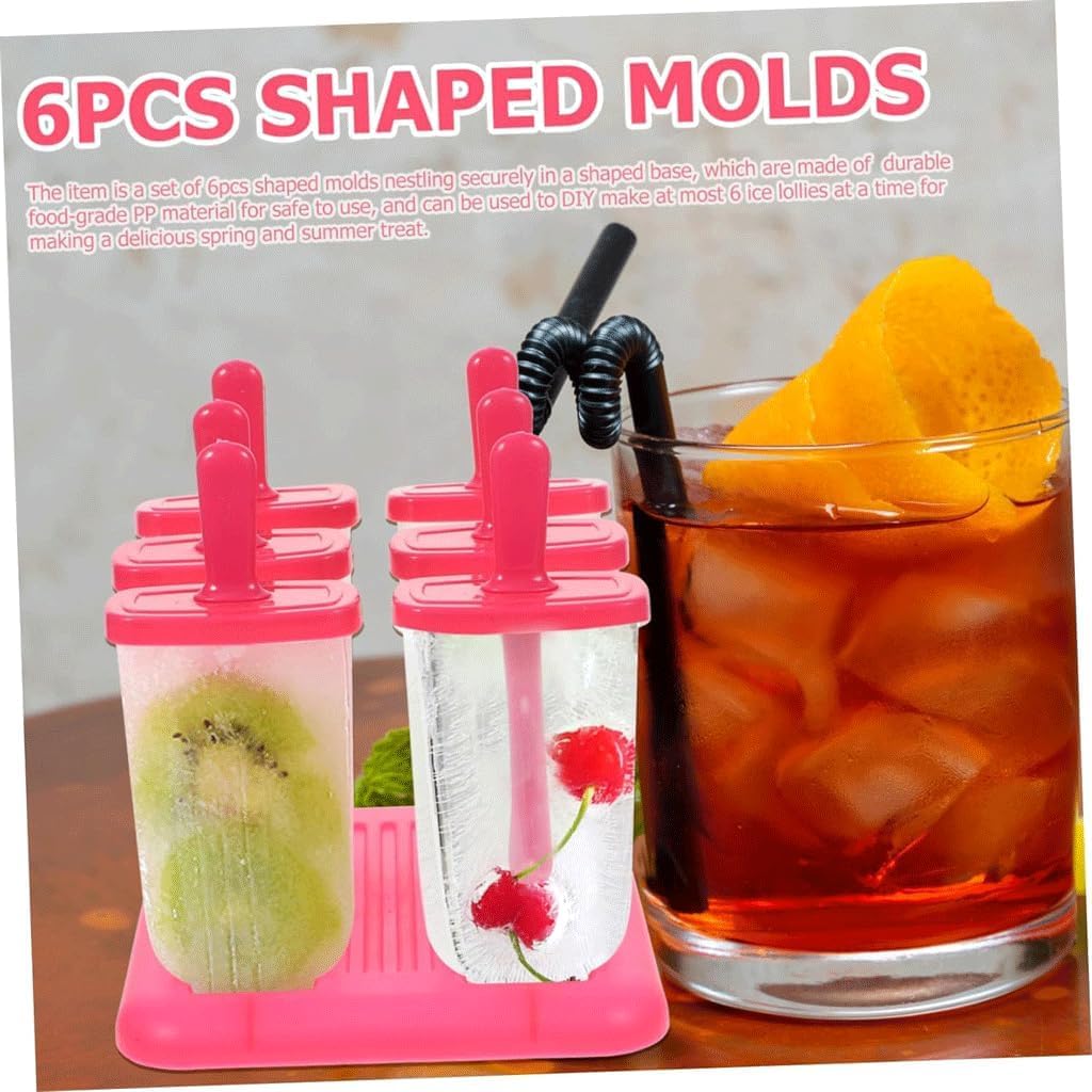 Ice Ice Cream Mould, DIY Forma do lodów na patyku 6 szt. Formy do lodów na patyku wielokrotnego użytku z PP przeznaczonego do kontaktu z żywnością