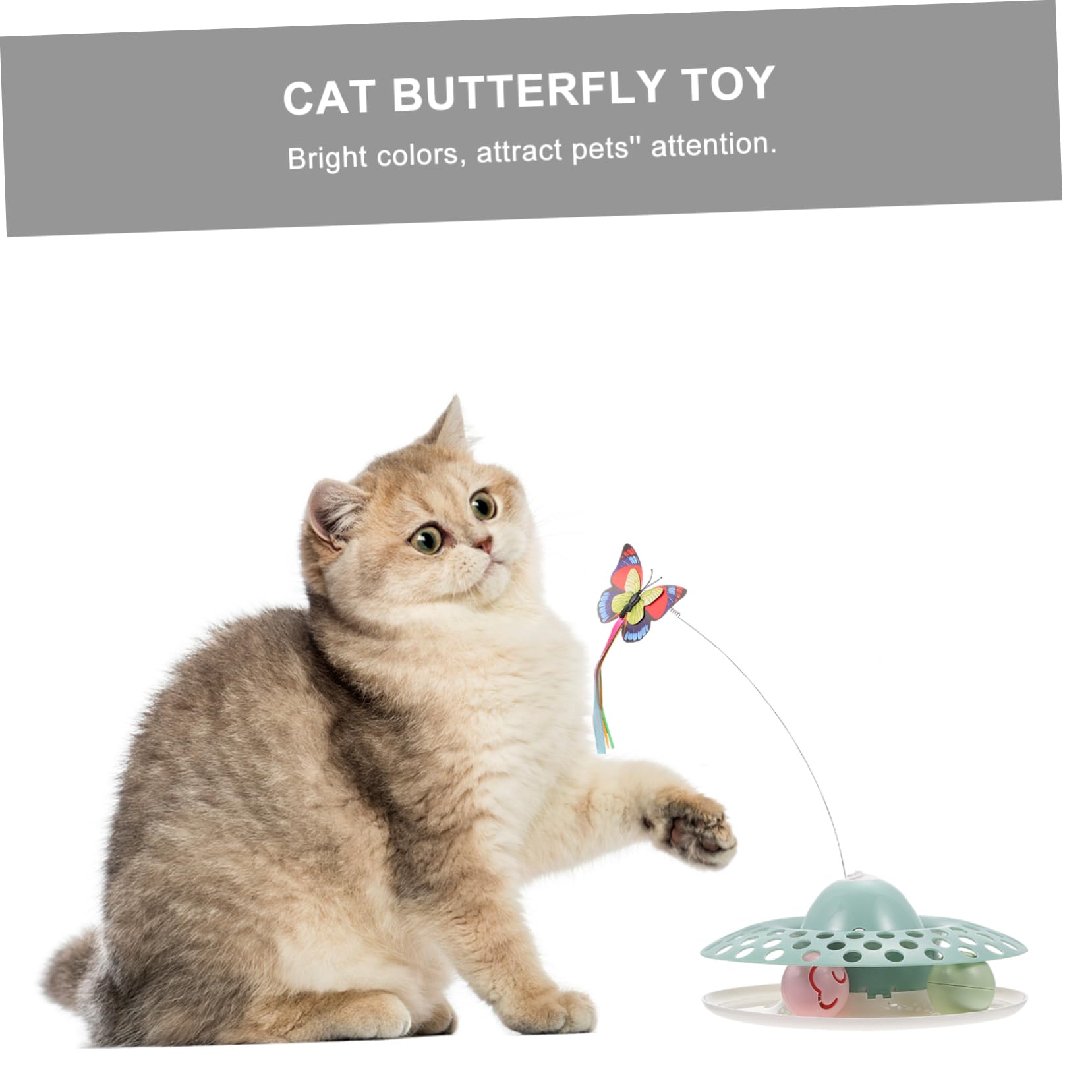COLLBATH Set di Giocattoli A Forma di Farfalla per Gatti Giocattolo Interattivo per Animali Domestici Stimola L'istinto Naturale del Gatto