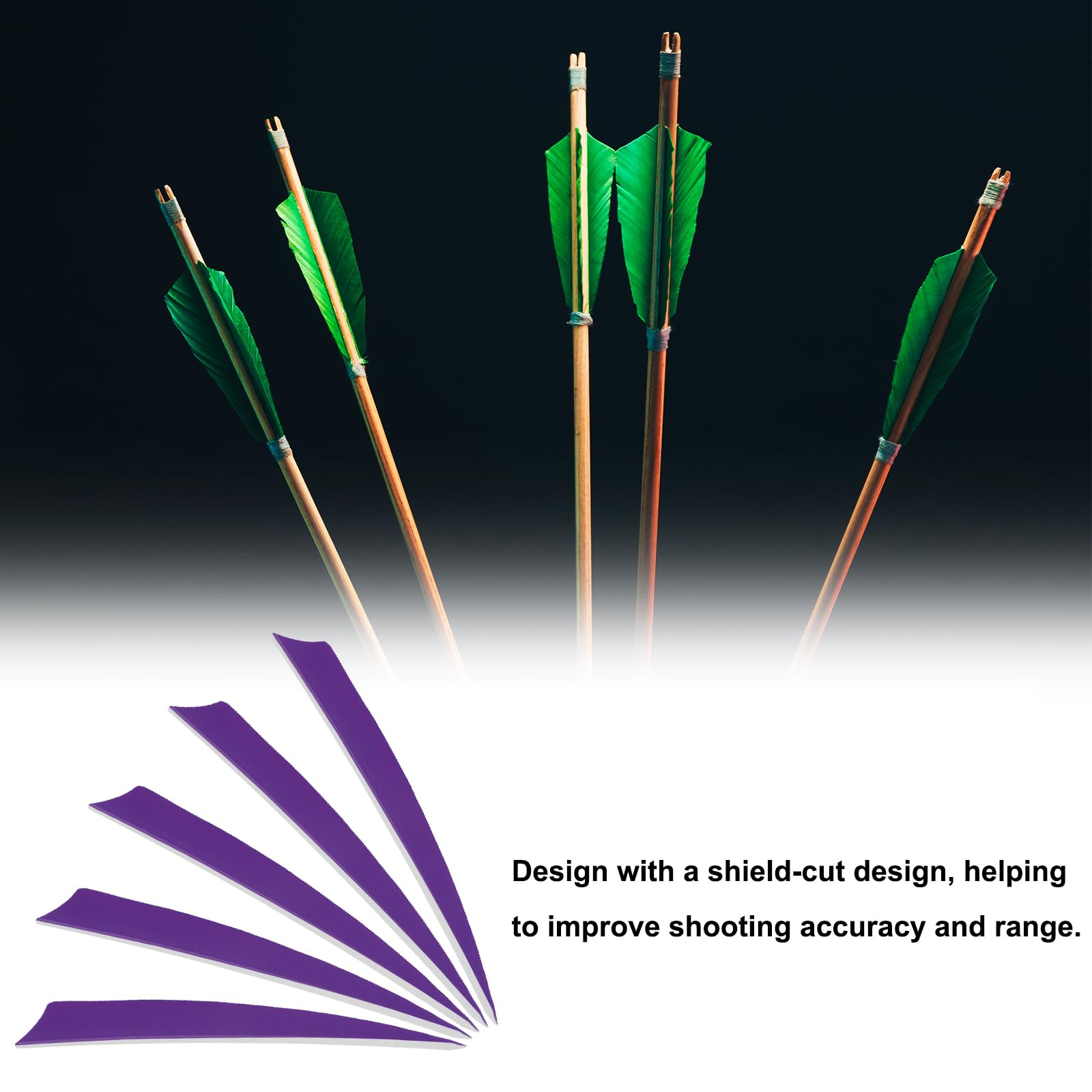 PATIKIL 25pcs Frecce Palette Ala Destra Freccia Piuma Turchia Fletching Tiro Con L'arco Accessori per FAI DA TE Target Shooting Caccia - 3