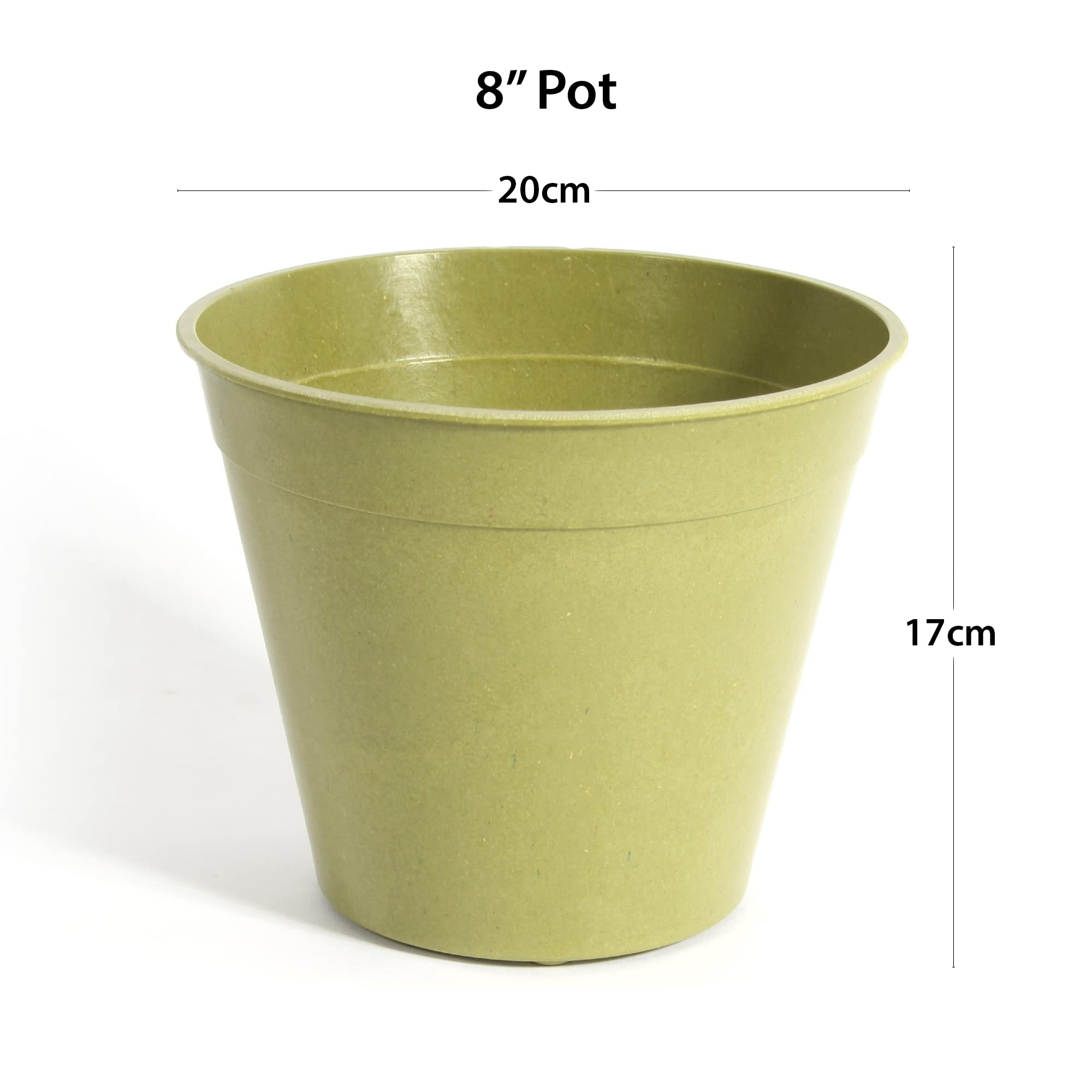 Haxnicks Indoor & Outdoor Sustainable Bamboo Fibre Plant Pot | 8 Inch Diameter | Sage Green |Pot190101 - Image 2