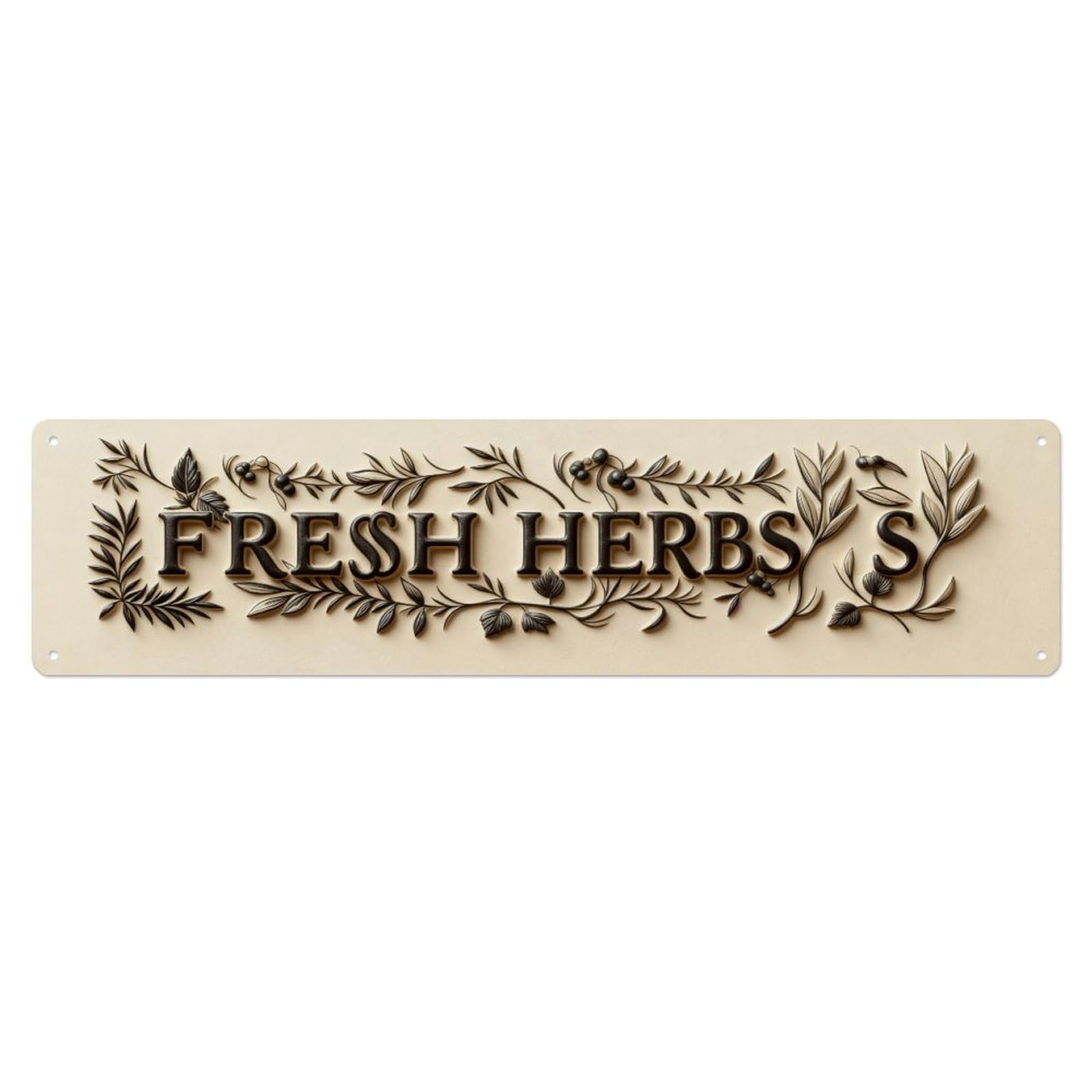Fresh Herbs Pattern Design Metal Tin Sign Plaque