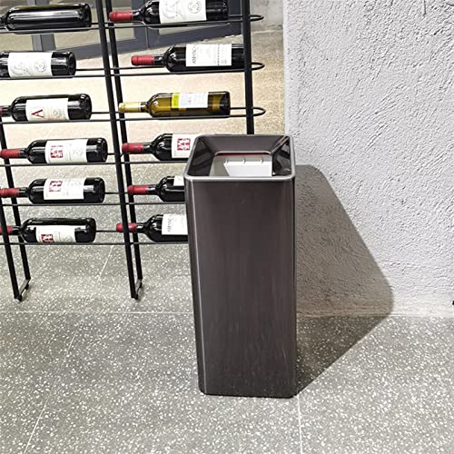Caneca de basura cuadrada 16L sin tapa acero inoxidable blanca miniatura 5
