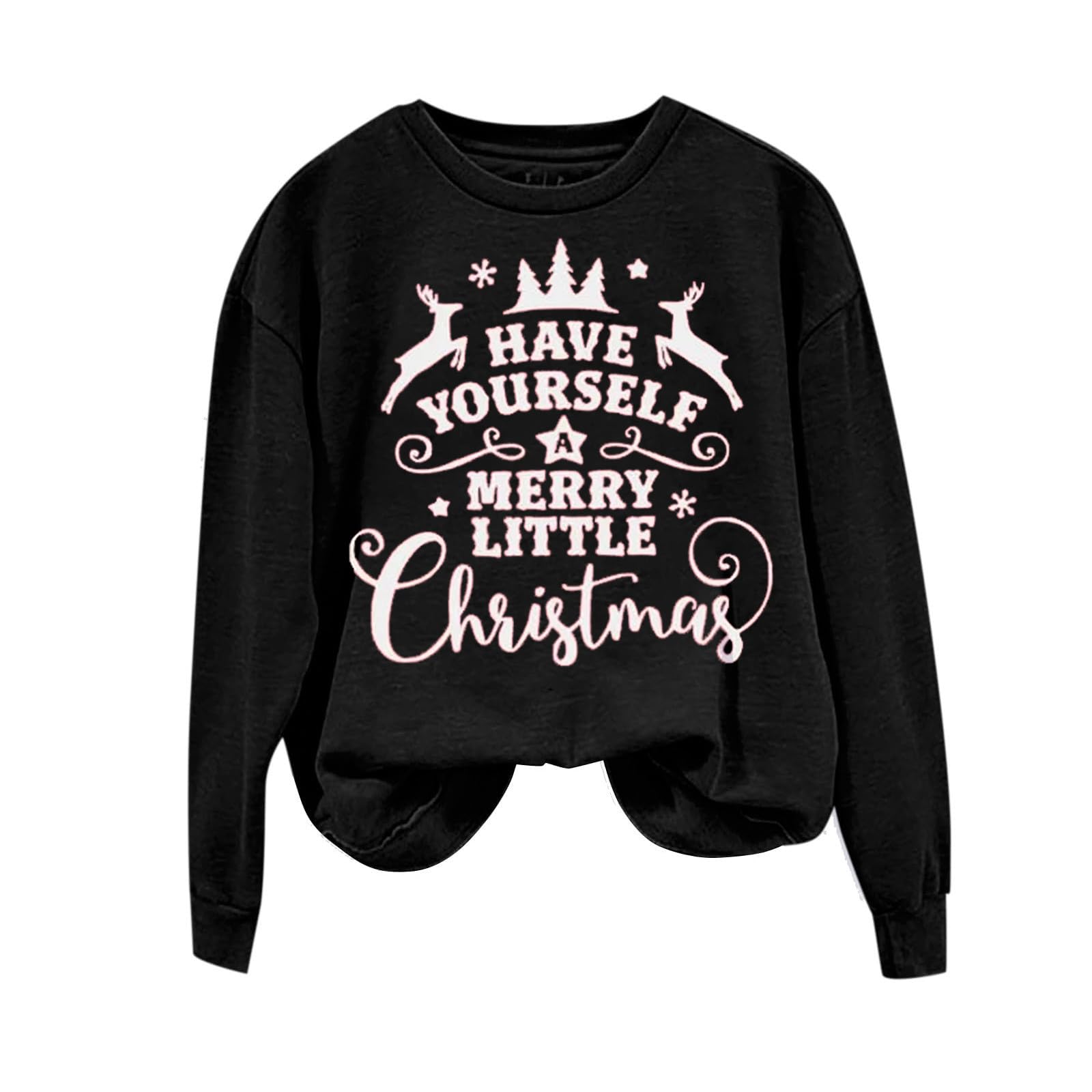 HADSTChristmas Shirts for Women Long Sleeve Tops Crewneck Sweatshirts Casual Fall Fashion Pullover Fitted Tee Tunic Blouse