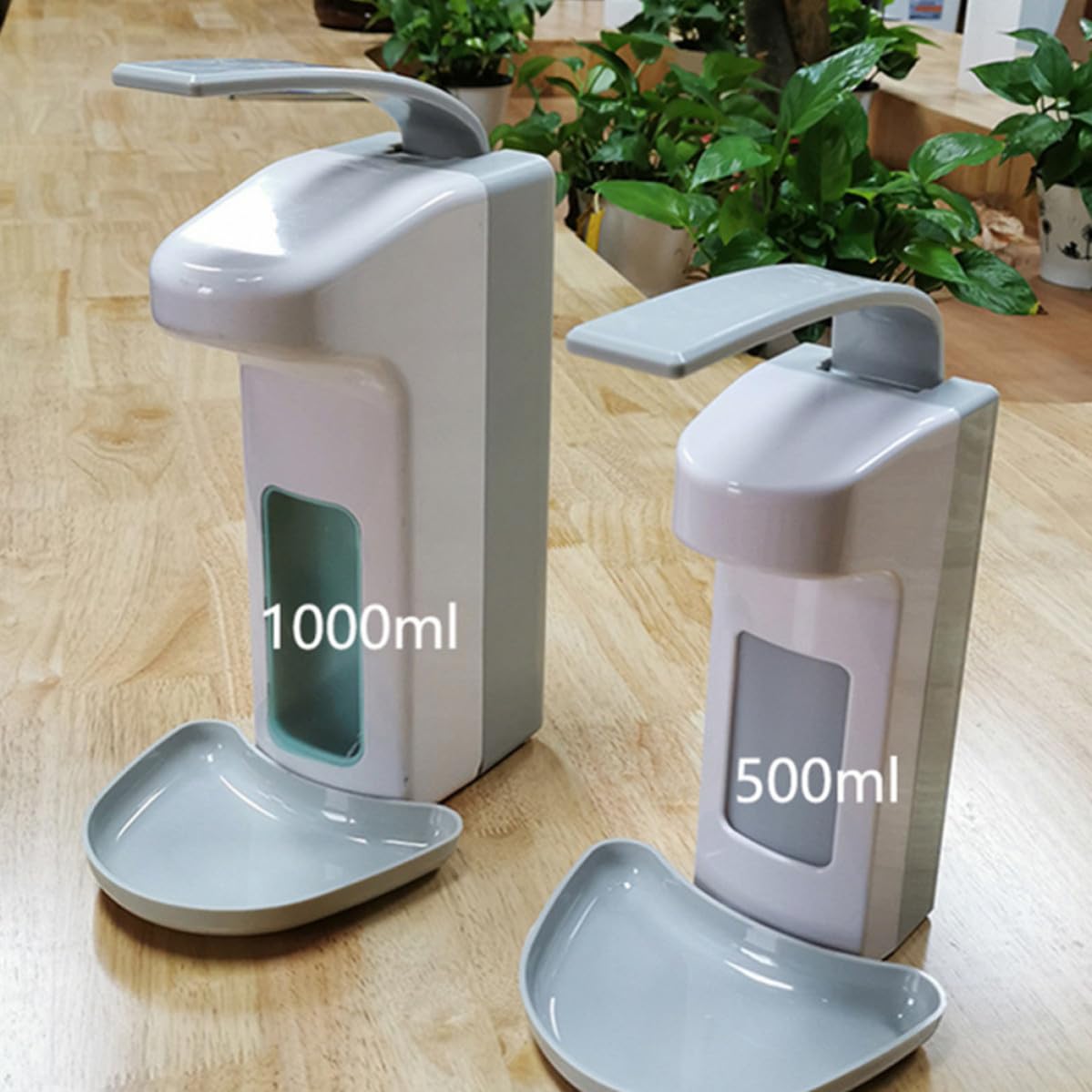 ibasenice Dispensador de Jabón Líquido Manual de 500ml y 1000ml de Acero Inoxidable y Abs, Montado en Pared, Diseño Moderno para Uso en Hospital y Oficina