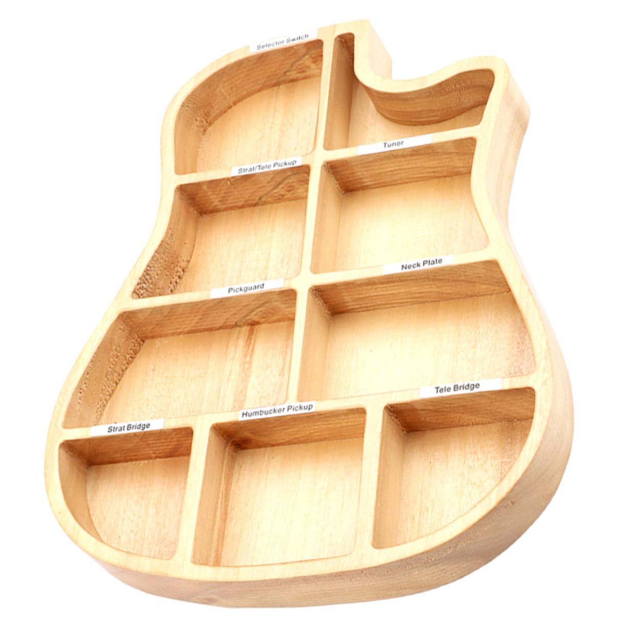 Holibanna Guitar Picks Holder Storage Box Unique Guitar Shaped Organizer for Picks for Musicians Made From Wood for Music Rooms and present