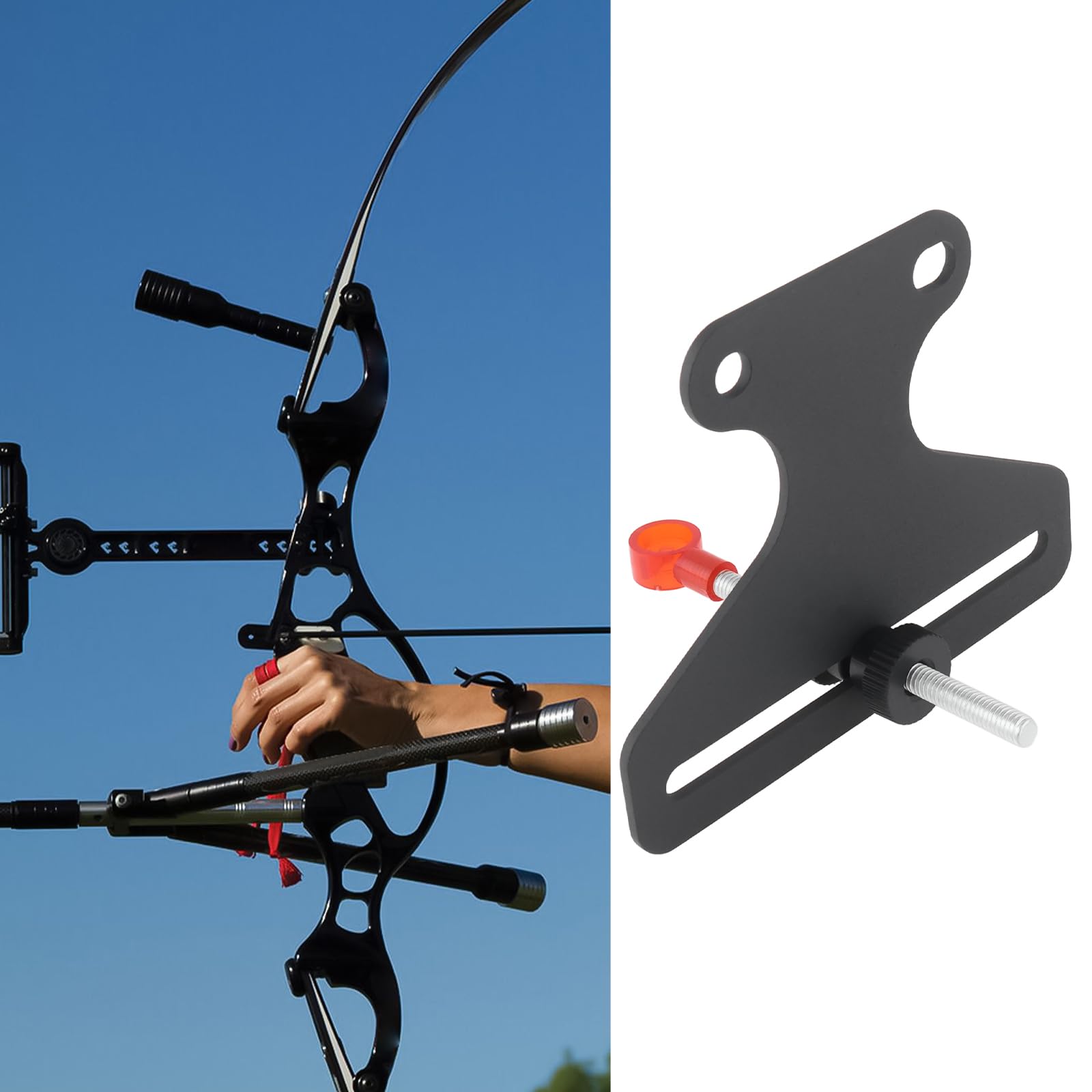 ECSiNG Viseur d'arc Anti-Flexion Métal Aiguille Unique Forme T Accessoire Tir à l'arc Noir