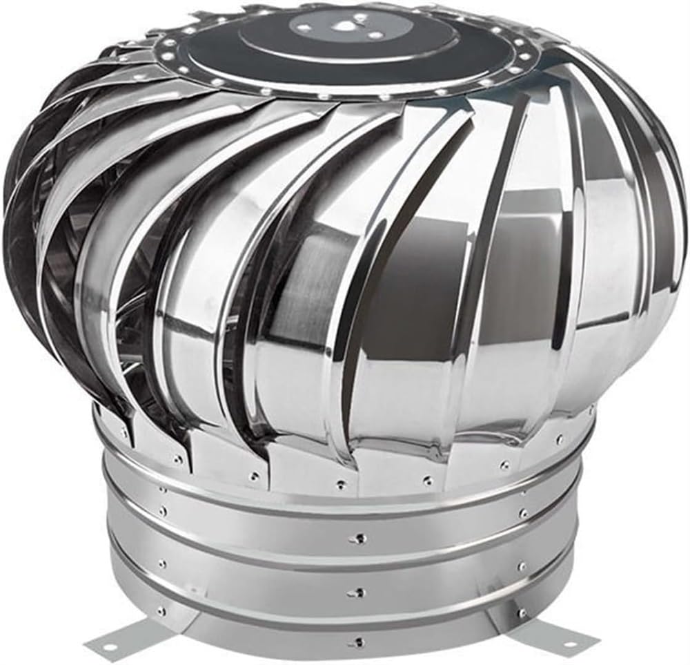 Chimney Cowl， Round Exhaust Ventilation Cap for Flue, with Galvanized Bearing(Dia.300mm)