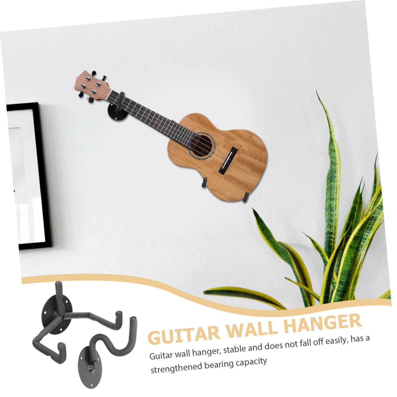 Gatuida Gitarren Wandhalterung Metall Horizontale Wandmontage Stabiler Gitarren Wandhaken Installieren Vielseitig für Bass Ukulele Violine Erhu Elegantes Design für Musikliebhaber