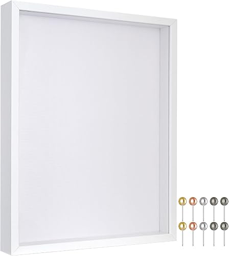 Califortree Marco grande de caja de sombra de 12 x 16 pulgadas con parte trasera de lino suave, pasadores de metal incluidos, caja de sombra de